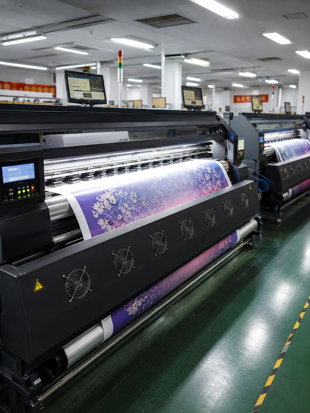 Large-format printing machinery in production